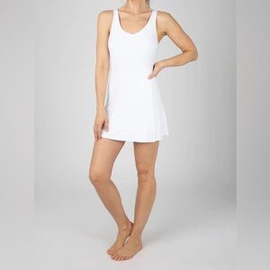 90 Degree by Reflex Nude Tech Match Point Tennis Dress - Size L - White - NWT